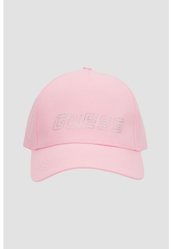 Guess - GUESS Różowa damska czapka z daszkiem. Kolor: różowy