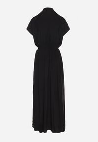 Born2be - Czarna Koszulowa Sukienka z Bawełną Ozdobiona Metaliczną Nicią Tirlio. Okazja: na spacer, na co dzień. Kolor: czarny. Materiał: bawełna. Wzór: aplikacja. Typ sukienki: koszulowe. Styl: elegancki, casual, klasyczny #5