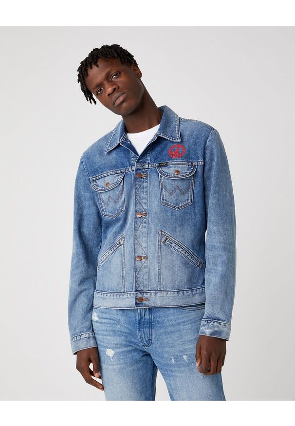 Wrangler - MĘSKA KURTKA JEANSOWA WRANGLER 124WJ THE WRIDER W4MJUG12K. Materiał: jeans