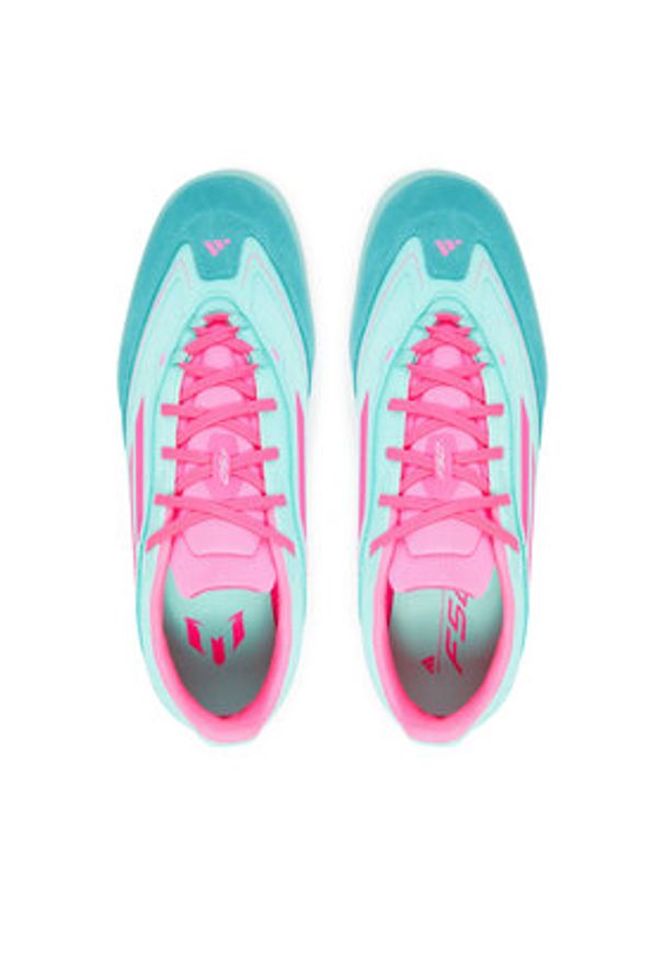 Adidas - adidas Buty do piłki nożnej F50 Messi Freestyle Indoor JH8831 Turkusowy. Kolor: turkusowy. Materiał: materiał