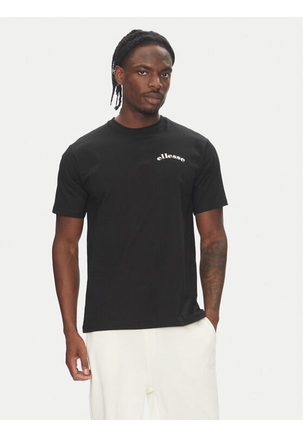 Ellesse T-Shirt Courtside SHZ21991 Czarny Regular Fit. Kolor: czarny. Materiał: bawełna