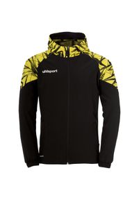 UHLSPORT - Tkana bluza z kapturem dla dzieci Uhlsport Goal 25 Evo. Typ kołnierza: kaptur. Kolor: czarny, zielony, biały, wielokolorowy