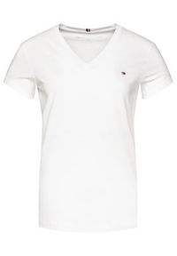 TOMMY HILFIGER - Tommy Hilfiger T-Shirt Heritage V-Neck Tee WW0WW24969 Biały Regular Fit. Kolor: biały. Materiał: bawełna #3
