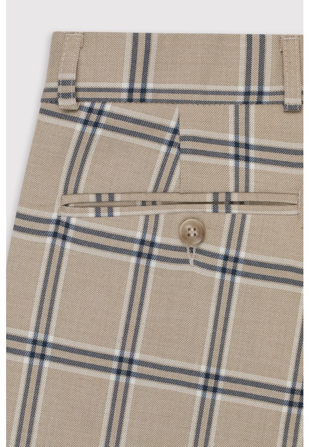 Pako Lorente - PAKO LORENTE – Spodnie garniturowe w kolorze beżowym w kratę. Kolor: beżowy. Styl: elegancki