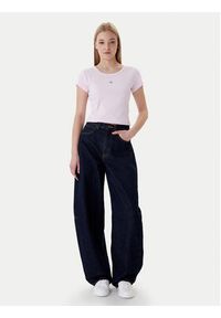 Calvin Klein Jeans T-Shirt LV047C200G Różowy Slim Fit. Kolor: różowy. Materiał: bawełna #5