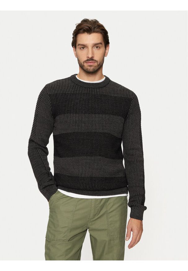 Jack & Jones - Jack&Jones Sweter Hugo 12258607 Czarny Regular Fit. Kolor: czarny. Materiał: bawełna