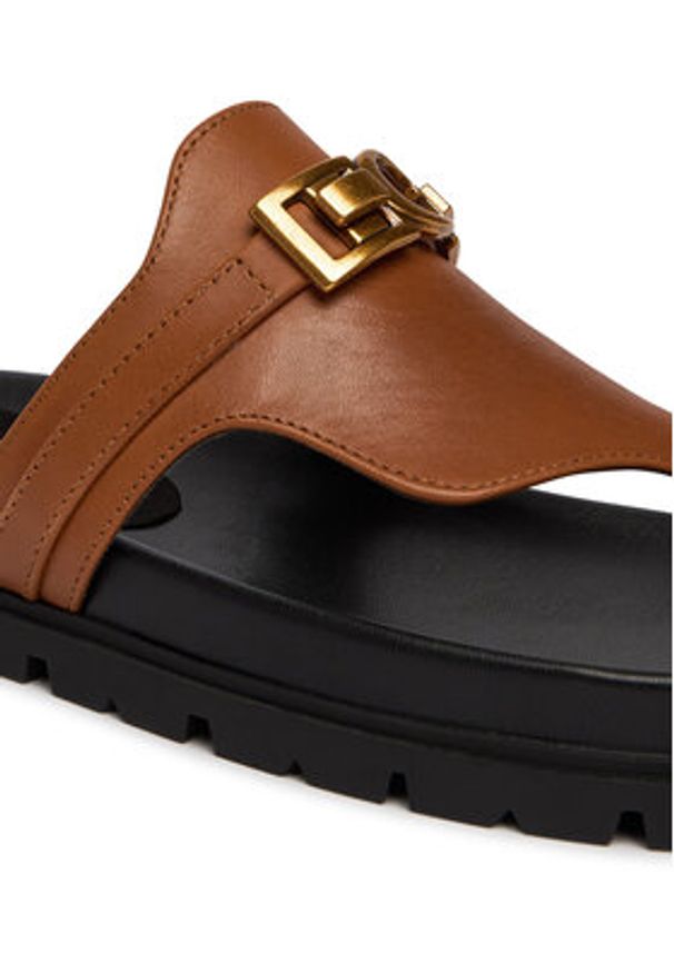 Guess Japonki FLJFRR LEA03 Brązowy jasny. Kolor: brązowy. Materiał: skóra