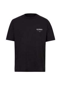 AllSaints t-shirt bawełniany kolor czarny z nadrukiem. Kolor: czarny. Materiał: bawełna. Długość rękawa: krótki rękaw. Długość: krótkie. Wzór: nadruk #7