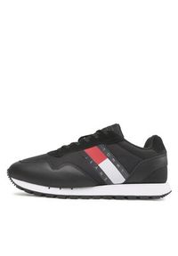 Tommy Jeans Sneakersy Retro Leather Runner EM0EM01081 Czarny. Kolor: czarny. Materiał: materiał