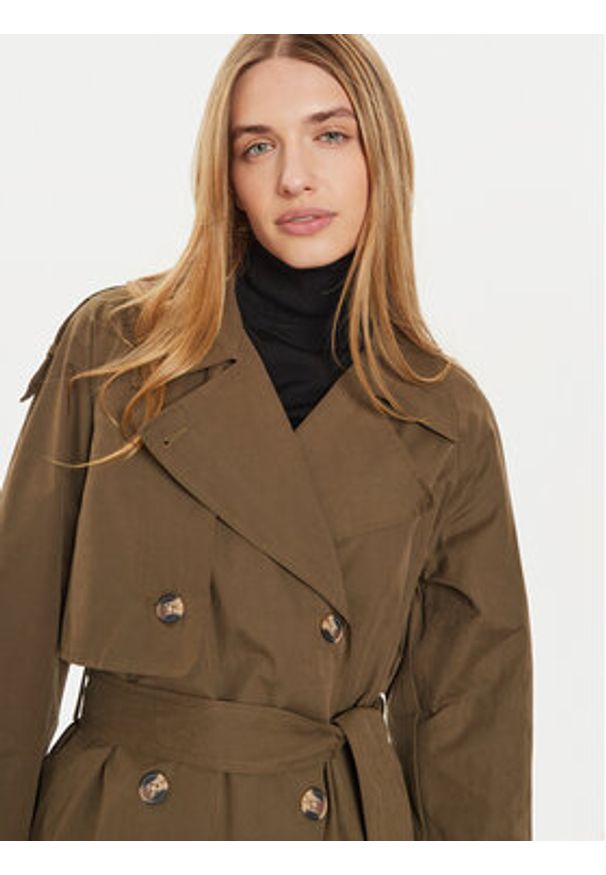 Pepe Jeans Trencz Bianca PL402446 Zielony Regular Fit. Kolor: zielony. Materiał: bawełna, syntetyk