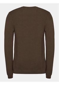 !SOLID - Solid Sweter 21106094 Brązowy Regular Fit. Kolor: brązowy. Materiał: bawełna