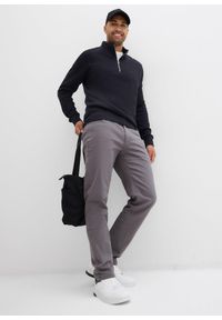 bonprix - Spodnie ocieplane ze stretchem o kroju regular fit, z puszystą flanelową podszewką, straight. Stan: podwyższony. Kolekcja: plus size. Kolor: szary. Materiał: elastan #2