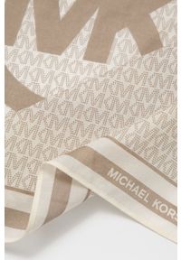 MICHAEL Michael Kors apaszka bawełniana MS200025TZ kolor beżowy wzorzysta. Kolor: beżowy. Materiał: bawełna #2