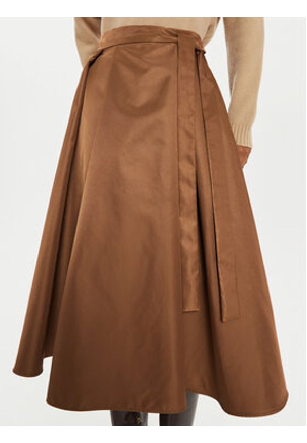 Weekend Max Mara Spódnica trapezowa Tema 2425106082 Brązowy Regular Fit. Kolor: brązowy. Materiał: syntetyk