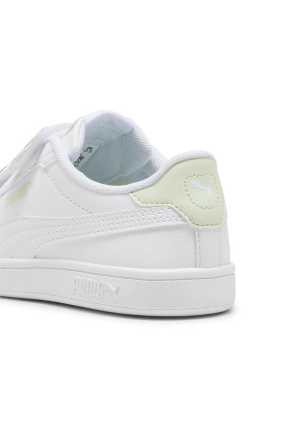 Puma - Dziecięce sneakersy PUMA Smash 3.0 Badges PUMA White Green Illusion. Kolor: zielony, biały, wielokolorowy. Sport: bieganie