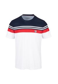Koszulka sportowa męska Fila Malte. Kolor: wielokolorowy. Materiał: bawełna, poliester. Długość rękawa: krótki rękaw. Długość: krótkie. Sport: tenis