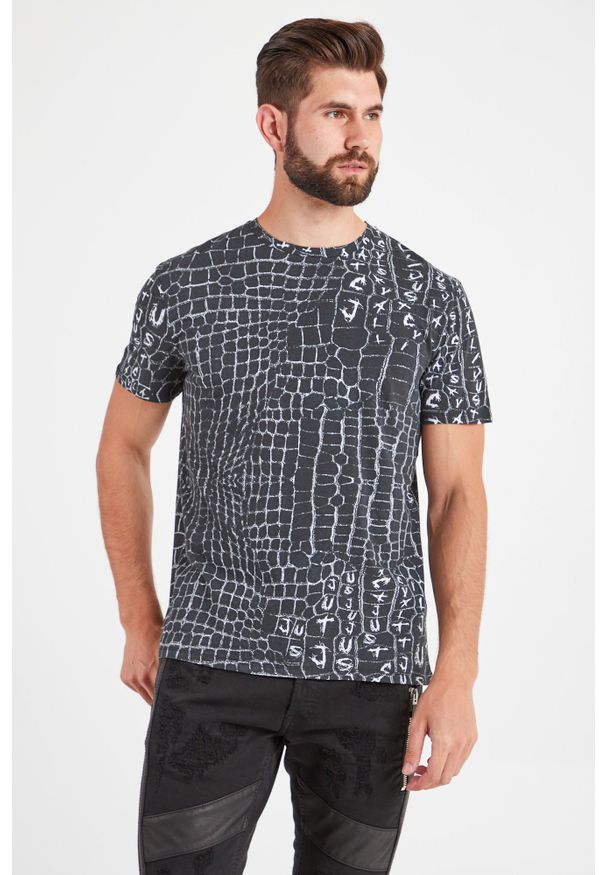 T-shirt Just Cavalli elegancki, w kolorowe wzory