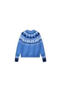 Sweter damski Napapijri D-Fiames. Kolor: niebieski. Materiał: polar. Sezon: zima #1