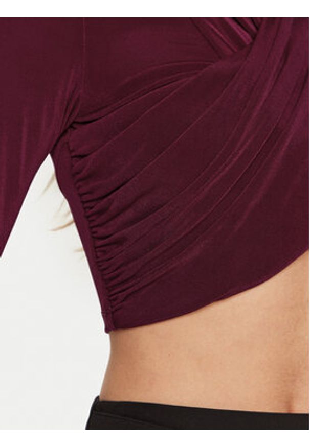 BARDOT - Bardot Bluzka 58746TB Bordowy Slim Fit. Kolor: czerwony. Materiał: syntetyk