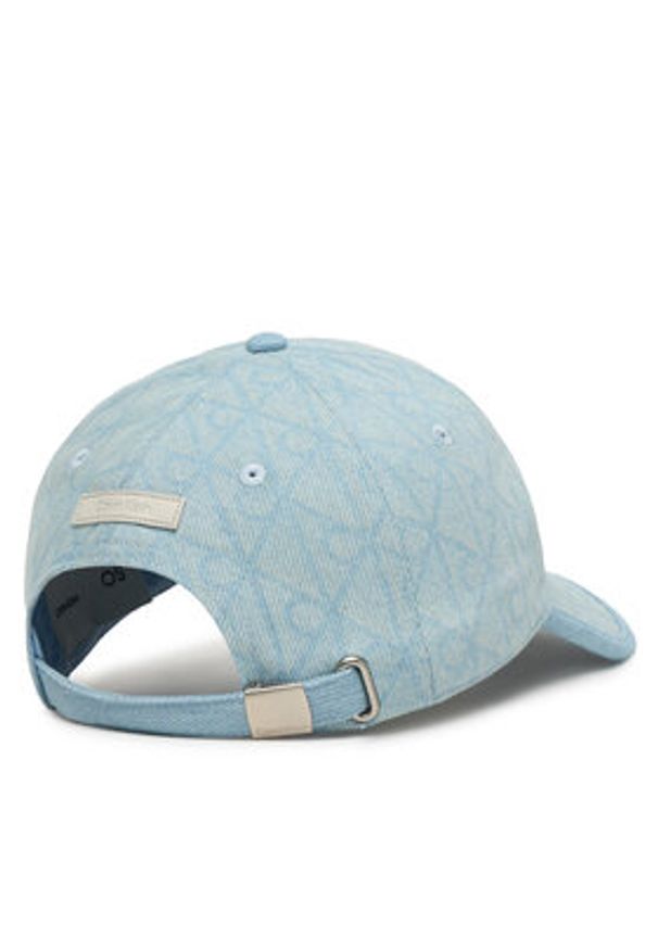 Calvin Klein Czapka z daszkiem Denim Emblem Burnout LV04F5042G Błękitny. Kolor: niebieski. Materiał: bawełna