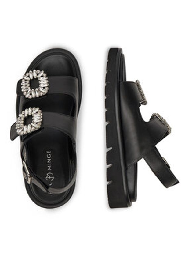 Eva Minge Sandały SNOWDROP-I75-563 Czarny. Kolor: czarny. Materiał: skóra