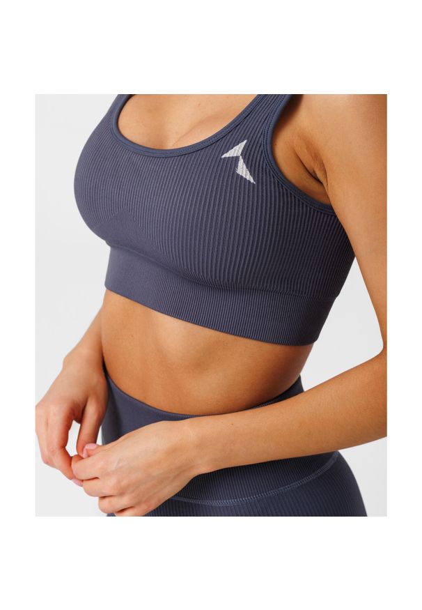 Stanik fitness cardio Carpatree Rib bezszwowy. Kolor: niebieski. Sport: fitness