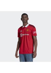 Koszulka do piłki nożnej męska Adidas Manchester United 22/23 Home Jersey. Kolor: czerwony. Materiał: jersey #1