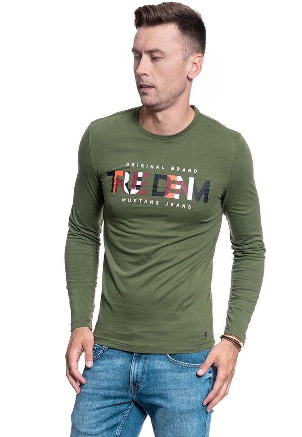 Mustang - MĘSKI LONGSLEEVE MUSTANG ANTON C RUBBER 1009977 6348. Długość rękawa: długi rękaw