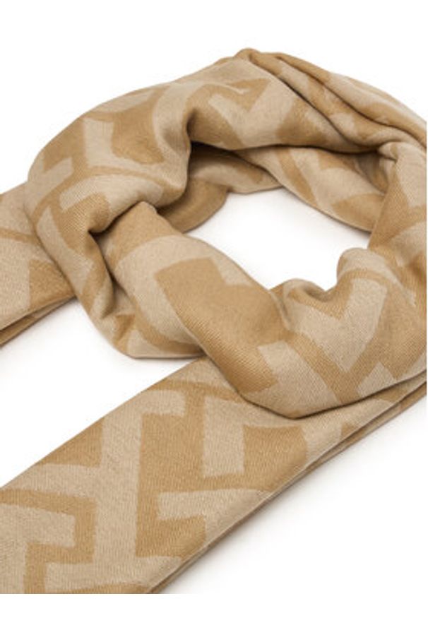 TOMMY HILFIGER - Tommy Hilfiger Szal Th Monogram Heavy Scarf AW0AW18051 Beżowy. Kolor: beżowy. Materiał: materiał