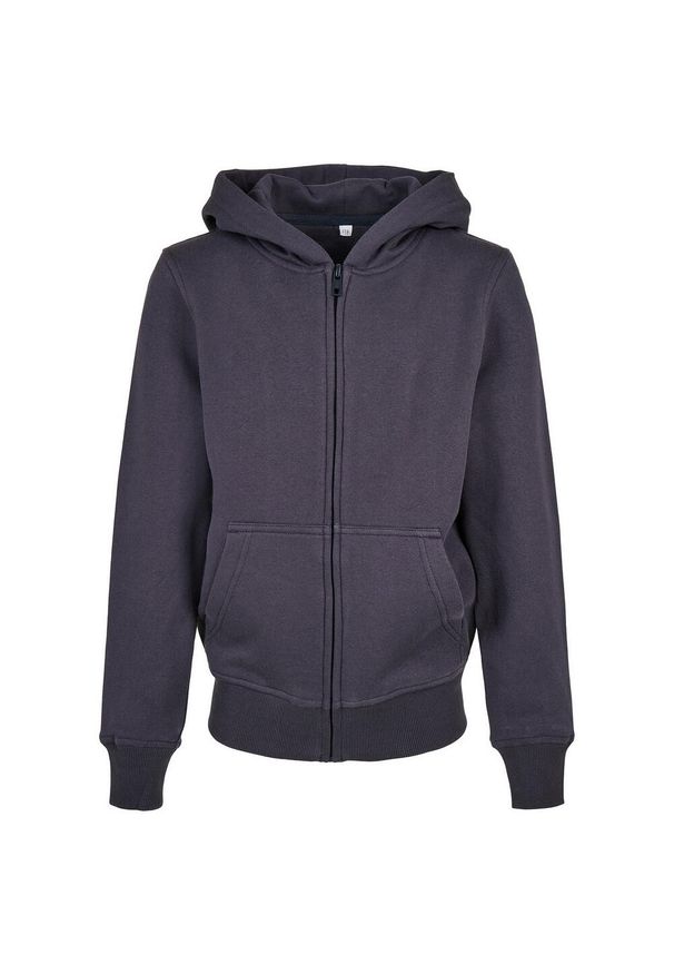 BUILD YOUR BRAND - Bluza Dziecięca Basic Organic Z Pełnym Zamkiem Błyskawicznym. Kolor: niebieski