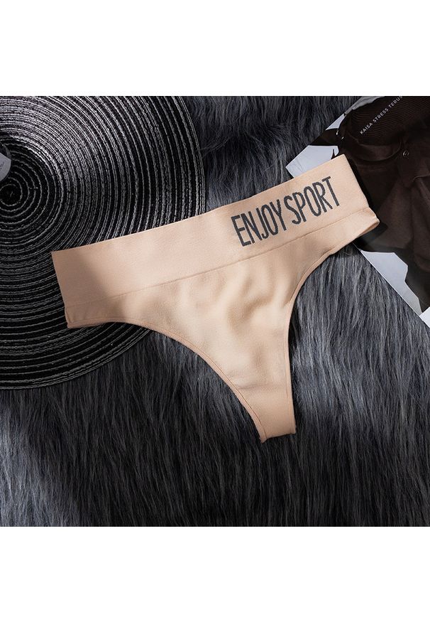 Intica - Figi brazyliany sportowe z elastycznym pasem Neige. Kolor: beżowy. Materiał: materiał