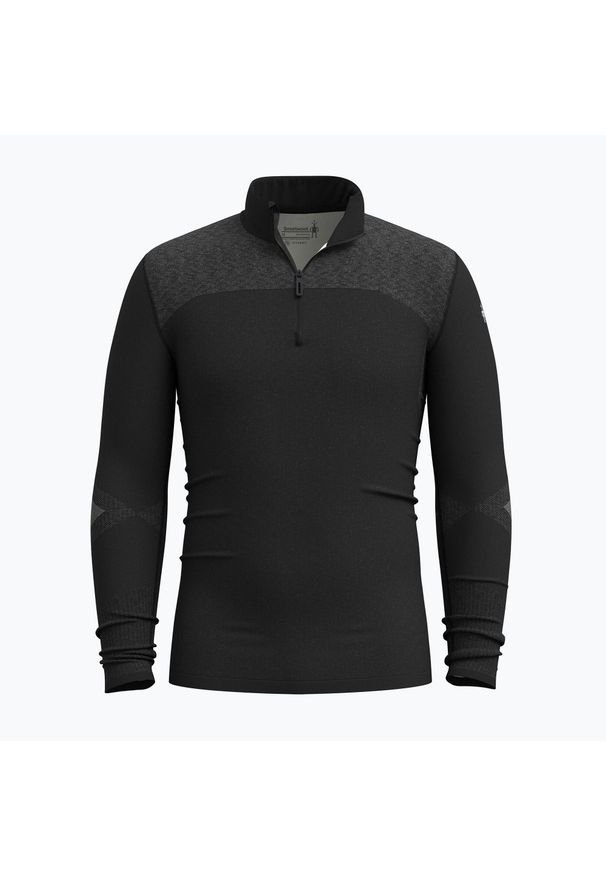Bluza termoaktywna męska Smartwool Intraknit Thermal Merino Base Layer 1/4 Zip. Kolor: czarny. Materiał: wełna. Sport: turystyka piesza