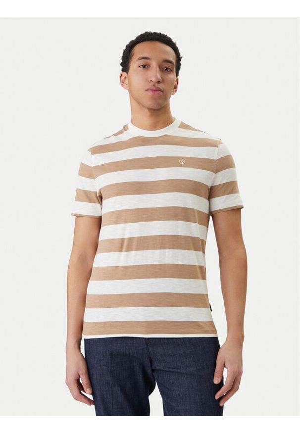Bugatti T-Shirt 8350-75022C Beżowy Regular Fit. Kolor: beżowy. Materiał: bawełna