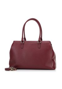 Wittchen - Torebka kuferek skórzana klasyczna. Kolor: czerwony. Wzór: haft. Dodatki: z haftem. Materiał: skórzane. Styl: klasyczny #4