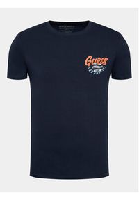 Guess T-Shirt M3BI29 J1314 Granatowy Regular Fit. Kolor: niebieski. Materiał: bawełna