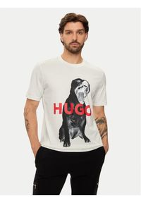 Hugo T-Shirt Dayaking 50523979 Écru Regular Fit. Materiał: bawełna