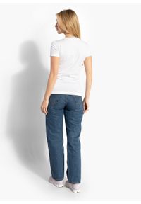 Guess - Koszulka damska GUESS SS RN MESH LOGO TEE. Kolor: biały. Materiał: mesh. Sport: turystyka piesza #3