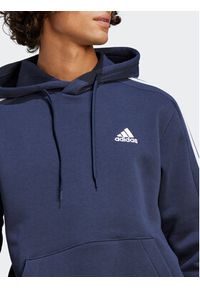 Adidas - adidas Bluza Essentials Fleece 3-Stripes IJ6473 Granatowy Regular Fit. Kolor: niebieski. Materiał: bawełna #4
