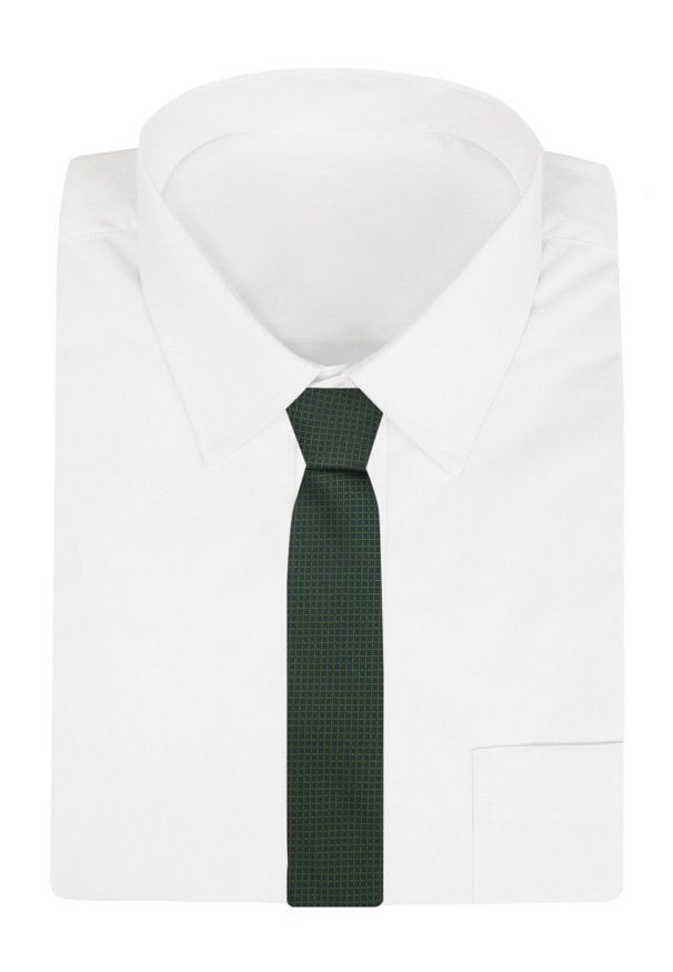 Krawat Męski - Angelo di Monti - Ciemna Zieleń, Drobny Wzór. Materiał: tkanina. Styl: elegancki, wizytowy
