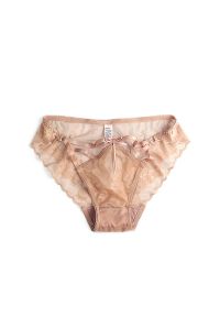 Intica - Figi z paseczkami z gładkiej tkaniny na co dzień Manlia. Kolor: beżowy. Materiał: tkanina. Wzór: gładki