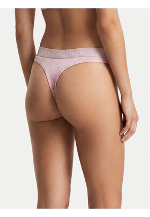 TOMMY HILFIGER - Tommy Hilfiger Stringi UW0UW06039 Różowy jasny. Kolor: różowy. Materiał: bawełna