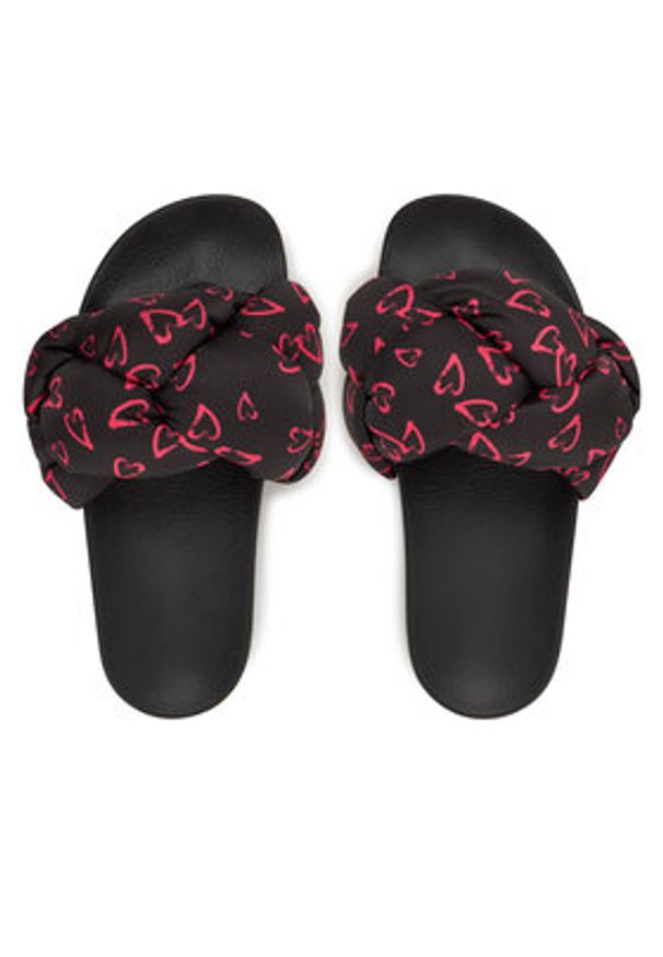 Love Moschino - LOVE MOSCHINO Klapki JA28312G0MIW100C Czarny. Kolor: czarny. Materiał: materiał