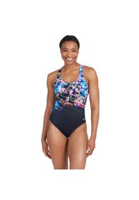 ZOGGS - Strój Kąpielowy Zoggs Actionback – Cyfrowy Nadruk Stokrotek – Rozmiar 32. Kolor: niebieski. Wzór: nadruk #1