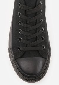 Born2be - Czarne Trampki Vices na Grubszej Podeszwie pod Kostkę Tilomea. Okazja: na co dzień. Kolor: czarny. Materiał: jeans. Styl: casual, elegancki #3