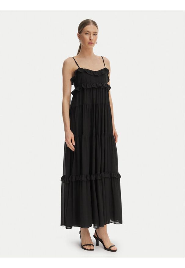 MICHAEL Michael Kors Sukienka letnia MS683E37R3 Czarny Relaxed Fit. Kolor: czarny. Materiał: syntetyk. Sezon: lato