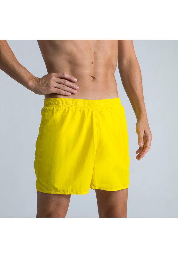 NABAIJI - Szorty pływackie męskie Nabaiji 100 Basic. Kolor: biały, wielokolorowy, żółty. Materiał: poliamid, materiał