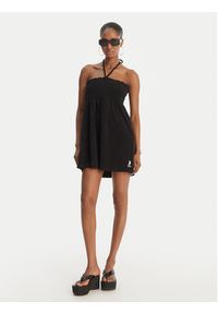 Juicy Couture Sukienka letnia Smocked Terry JCGED126007 Czarny Regular Fit. Kolor: czarny. Materiał: bawełna. Sezon: lato #4
