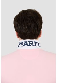 La Martina - LA MARTINA Różowe męskie polo z dużym logo, Rozmiar XL. Typ kołnierza: polo. Kolor: różowy #2