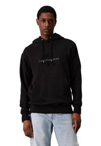 Calvin Klein - CALVIN KLEIN Czarna męska bluza z haftowanym logo, Rozmiar XXL. Kolor: czarny. Materiał: bawełna. Wzór: haft #4