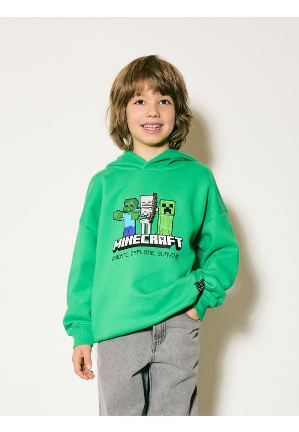 Reserved - Bluza Minecraft - zielony. Kolor: zielony. Materiał: bawełna, dzianina
